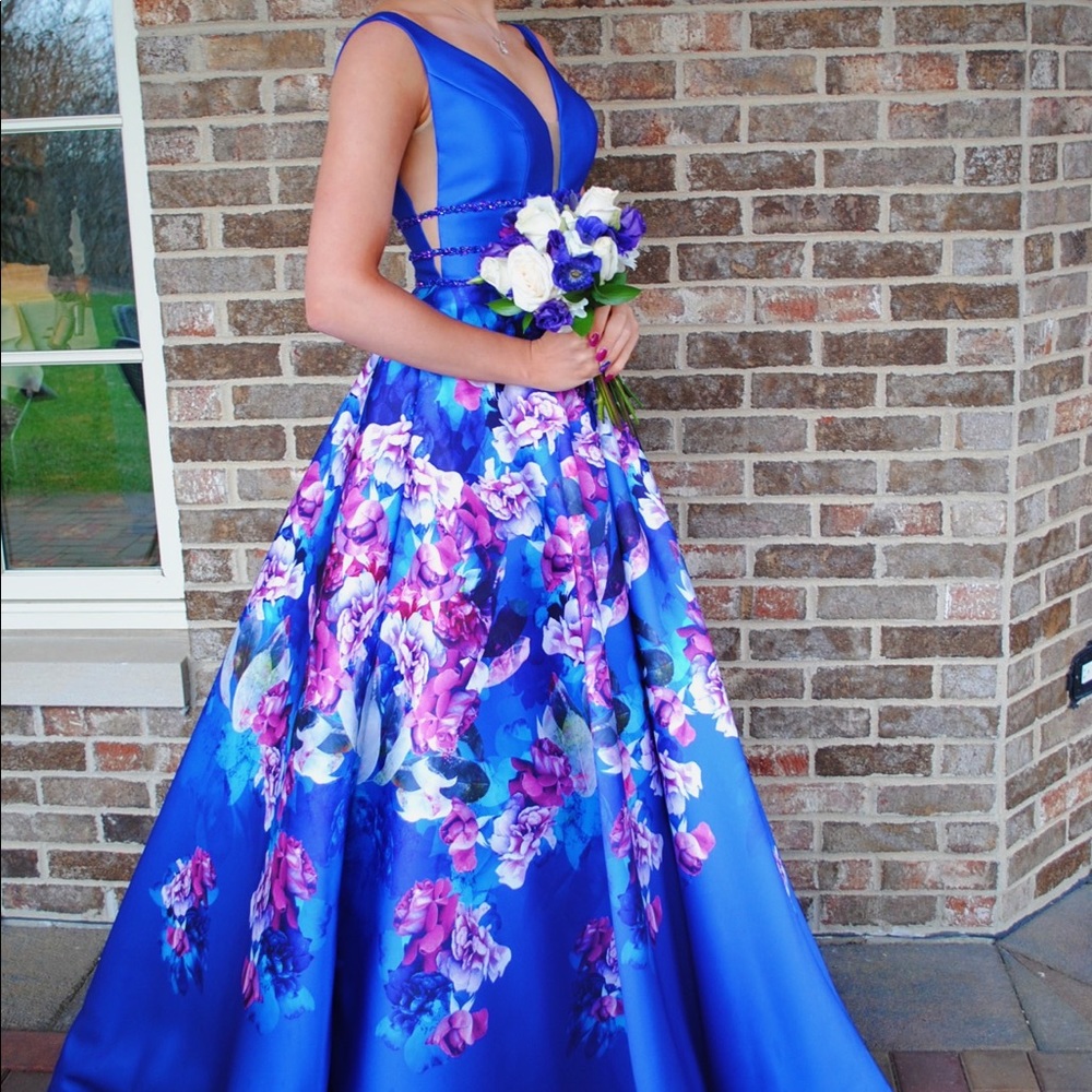 ellie wilde floral prom dress size 4